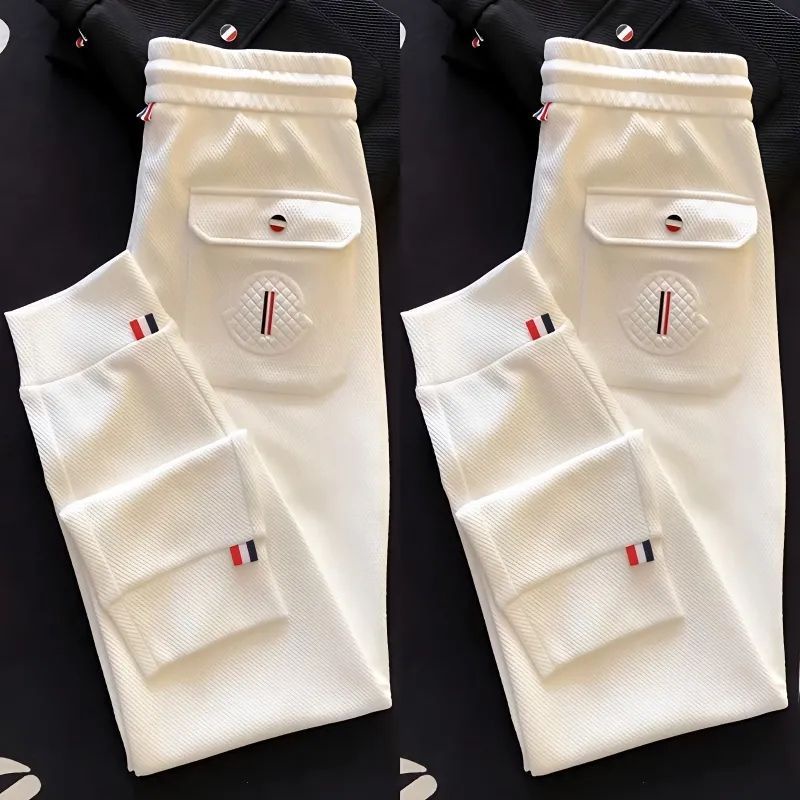 [พร้อมส่ง] กางเกงฮาเร็มลําลอง ผ้ายืด เข้ารูป หรูหรา แฟชั่นฤดูร้อน สําหรับผู้ชาย [พร้อมส่ง]