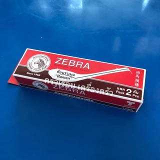 ZEBRA ช้อนราเมน 4.5 ซม. x 16 ซม. หนา 1 มม. แพ็ค 2 คัน ตราหัวม้าลาย 100091