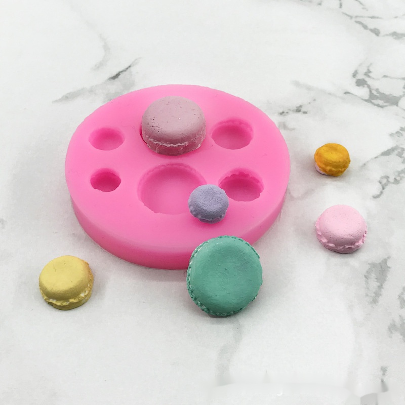 แม่พิมพ์ซิลิโคน สีมาการอง 6 ช่อง สําหรับตกแต่งเค้ก ช็อคโกแลต เบเกอรี่ DIY