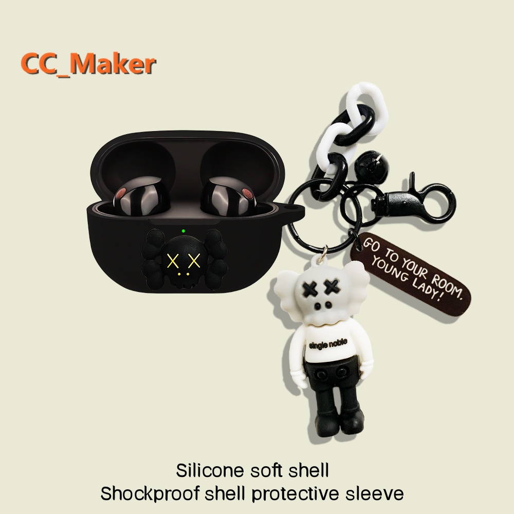 For Sony WF-1000XM5 Shockproof Case Protective Cover Creative Astronaut Dinosaur Keychain Pendant Sony WF-1000XM5 Silicone Soft Case Sony WF-C500 / C700N Case