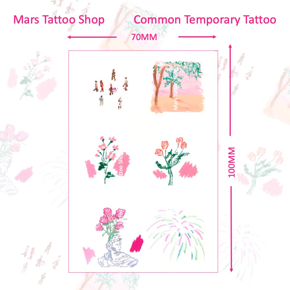 【Mars Tattoo】สติกเกอร์รอยสักชั่วคราว ลายน่ารัก ติดทนนาน CSZ005