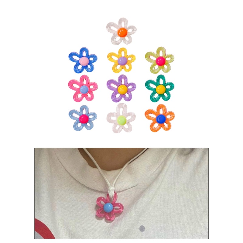 ค่าย 10 สี 31x29 มม.ไม่สม่ําเสมอดอกไม้ขนาดเล็ก Charm จี้ผู้หญิง DIY ดอกไม้ที่มีสีสันเครื่องประดับสร้