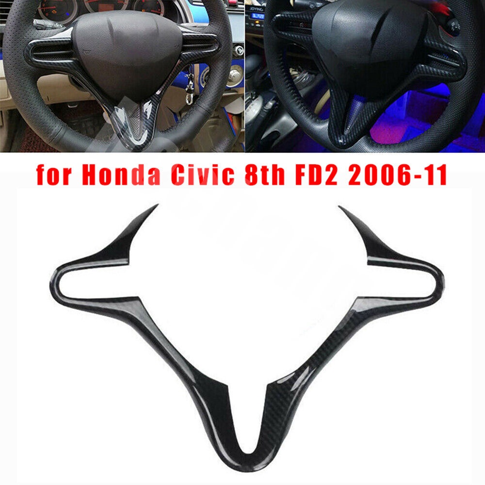 ขอบพวงมาลัยคาร์บอนไฟเบอร์ สําหรับ Honda Civic Type-R FD2 8th 2006