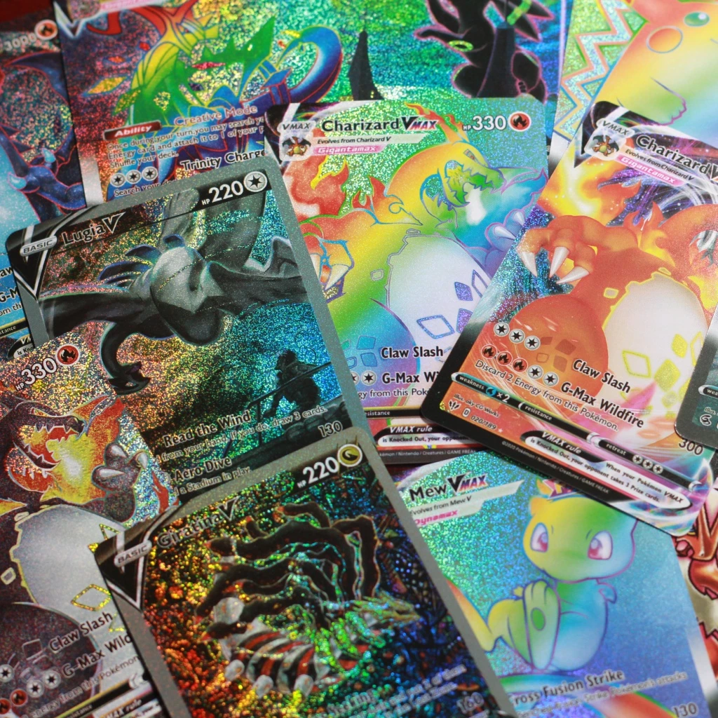 100 ชิ้นการ์ดโปเกมอน Glory Pack เงา Vmax/GX/Mega Trading การ์ดเกม Charizard Pikachu การ์ดของเล่น thumbnail 5