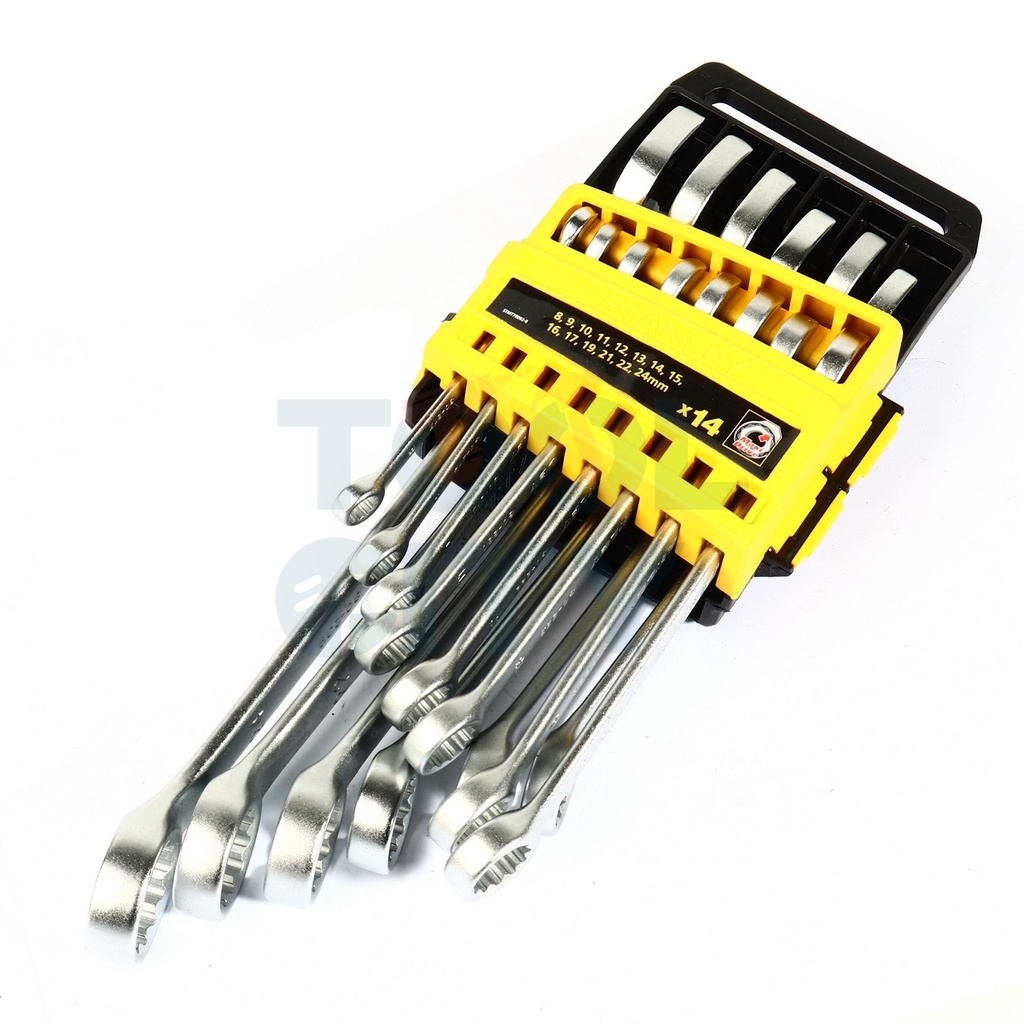 STANLEY (สแตนเล่ย์) CWBชุดประแจแหวนข้างฯ14ชิ้น 8-24มม แพคPVC