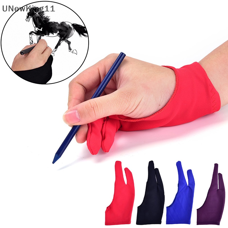 Unewking ถุงมือสองนิ้ว ป้องกันการเปรอะเปื้อน สําหรับศิลปินวาดภาพ และปากกากราฟฟิค แท็บเล็ต 1 ชิ้น