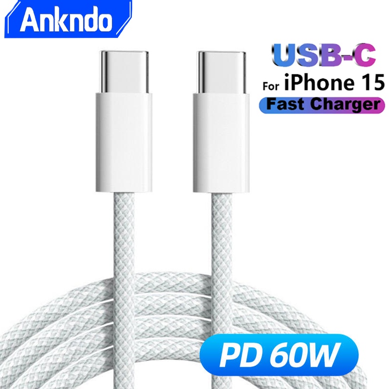 Pd สายชาร์จ Type C เป็น Type C 60W ชาร์จเร็ว สําหรับ i-Phone 15 Pro Max i(Pad USB C Xiaomi Samsung ราคา ถูกที่สุด ดีลบีเคเค รูปภาพหลัก