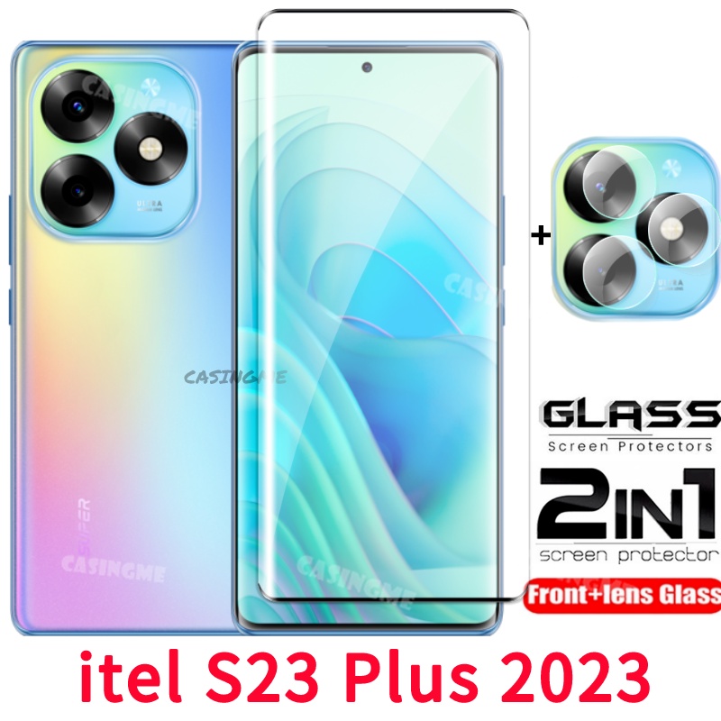 Itel S23 Plus 2023 2 in 1 ฟิล์มกระจกนิรภัยกันรอยหน้าจอ เลนส์ด้านหลัง สําหรับ itel S23 + S23+ S 23 23