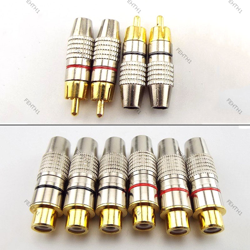 อะแดปเตอร์ปลั๊กแจ็คเชื่อมต่อเสียง วิดีโอ rca ตัวผู้ ตัวเมีย ชุบทอง สําหรับสายโคแอ็กเชียล F1TH