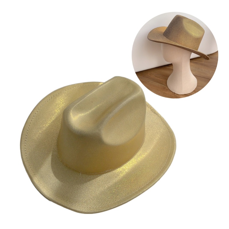 Mya Breathable Sequins Cowgirls หมวกสําหรับชายหญิง Shimmering คาวบอยหมวกกันลม
