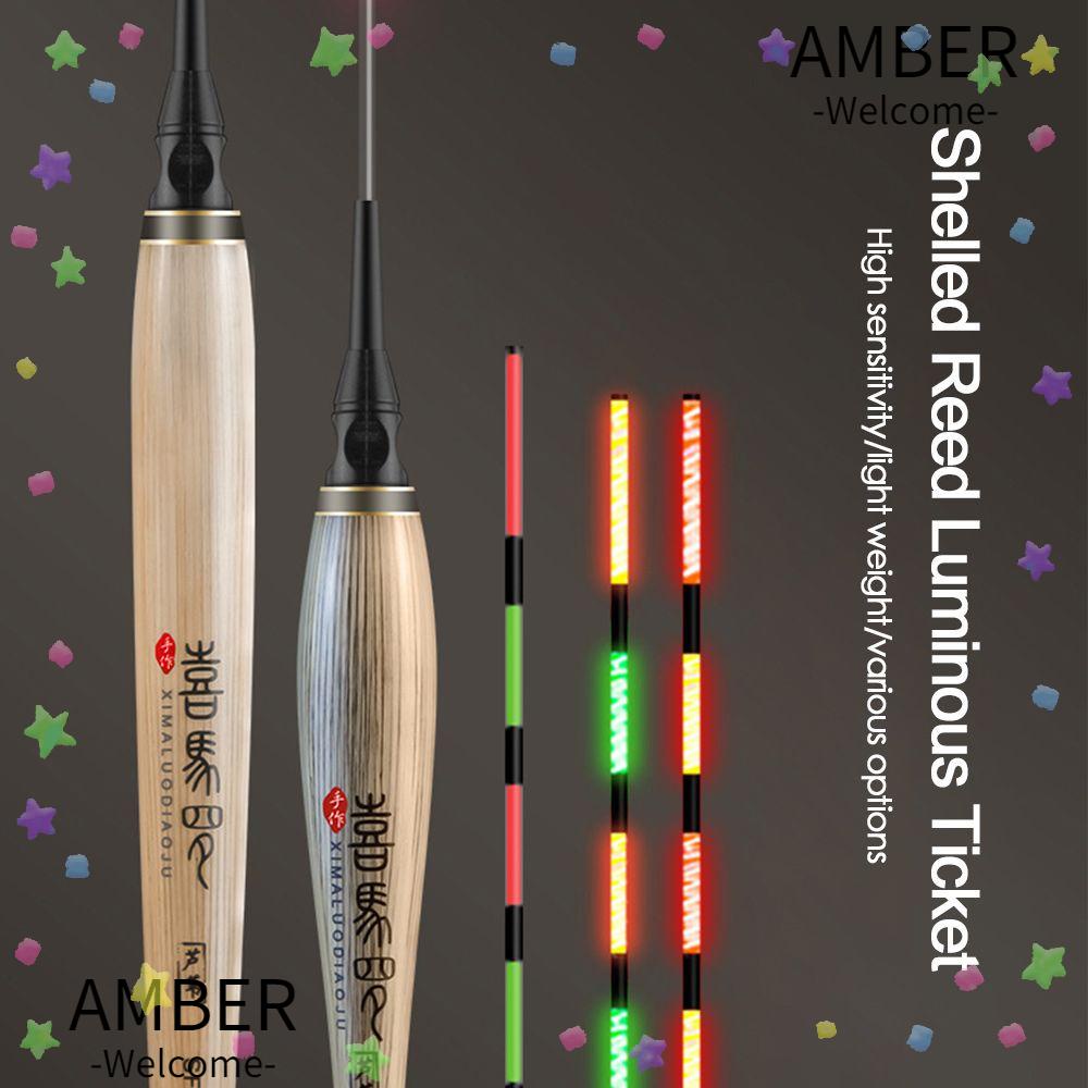 Amber เหยื่อตกปลา ทุ่นไฟ LED เปลี่ยนสีได้ ไฟแสดงสถานะอิเล็กทรอนิกส์ แท่งไฟลอย