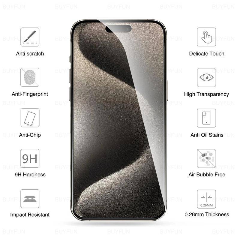 1-3Pcs HDฟิล์มกระจกนิรภัยสําหรับiPhone 15 14 8 7 6 6s รูปที่ 2