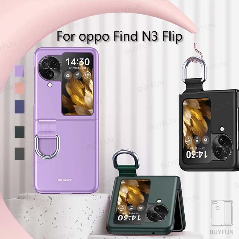 N3Flip Case With Finger Ring for Oppo Find N3 Flip flip3N Case Ultra Thin Matte Holder Stand Hard PC