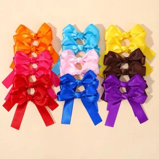 กิ๊บติดผม ริบบิ้น โบว์ แฮนด์เมด สีพื้น เครื่องประดับ สําหรับเด็กผู้หญิง บูติก 2 ชิ้น/ชุด