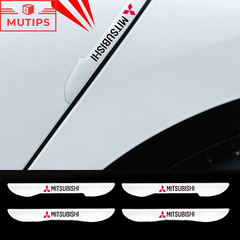 Mitsubishi 4ชิ้น/เซต แถบป้องกันการชนประตูรถ สติกเกอร์กระจกมือจับอัตโนมัติ ใส ป้องกัน Xpander Cross Triton Grandis Outlander Pajero Sport ASX Attrage Mirage