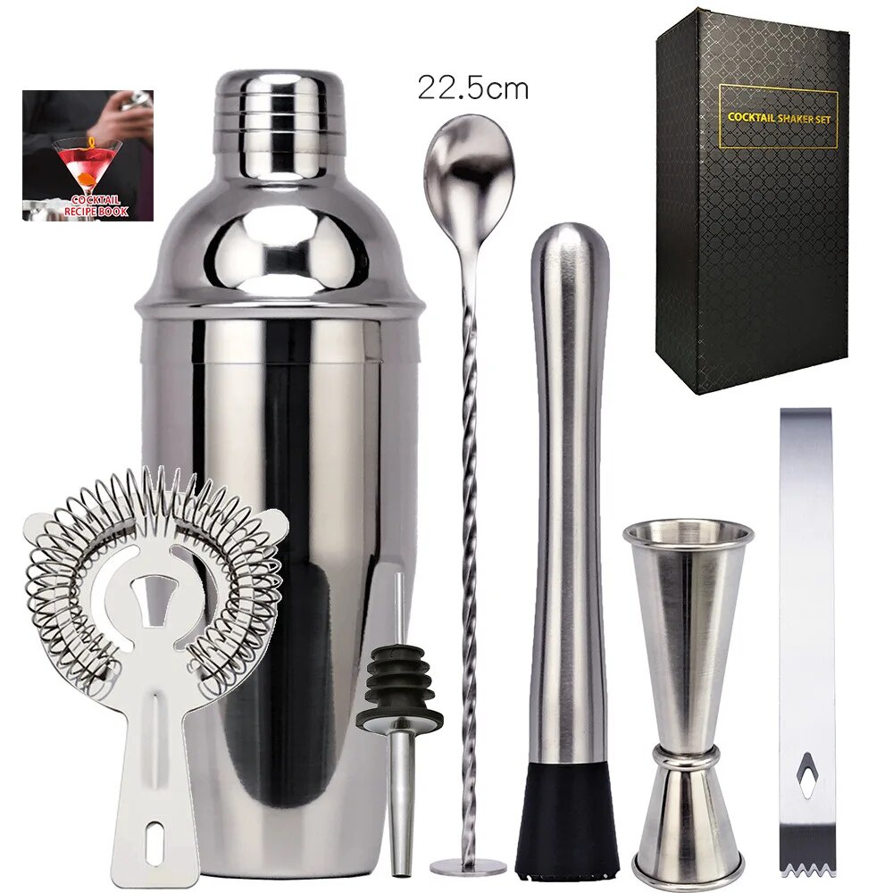 Mixer Wine Boston Shaker Martini Cocktail Shaker Bar Set Stainless Steel Cocktail Shaker with Stand 