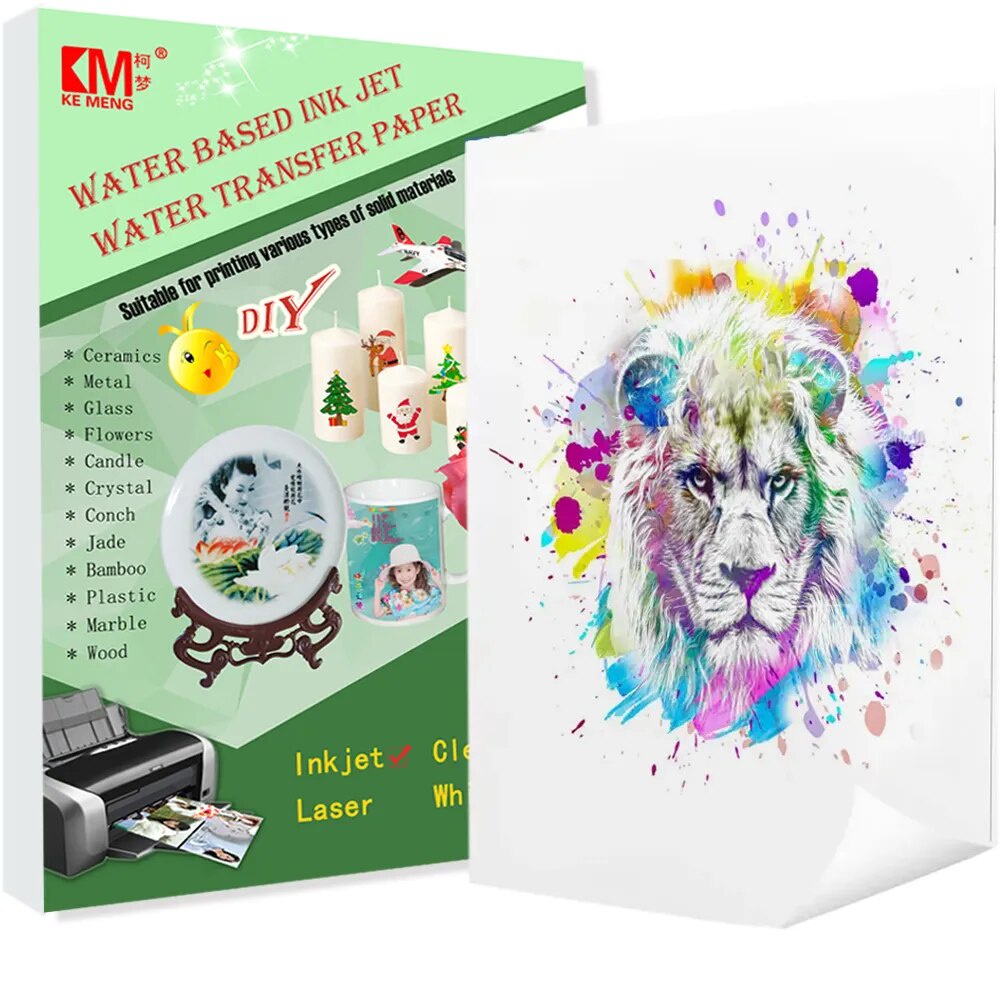 Transparent Waterslide Decal Paper Inkjet Printer A4 Water Slide Transfer Paper High Resolution DIY 