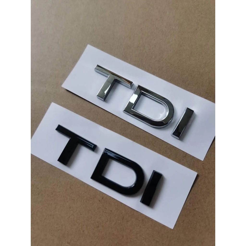1X Chrome glossy black ABS TDI car rear Emblem sticker for Audi A1 A3 A4 A5 A6 A6L A7 A8 S3 S6 Q3 Q5