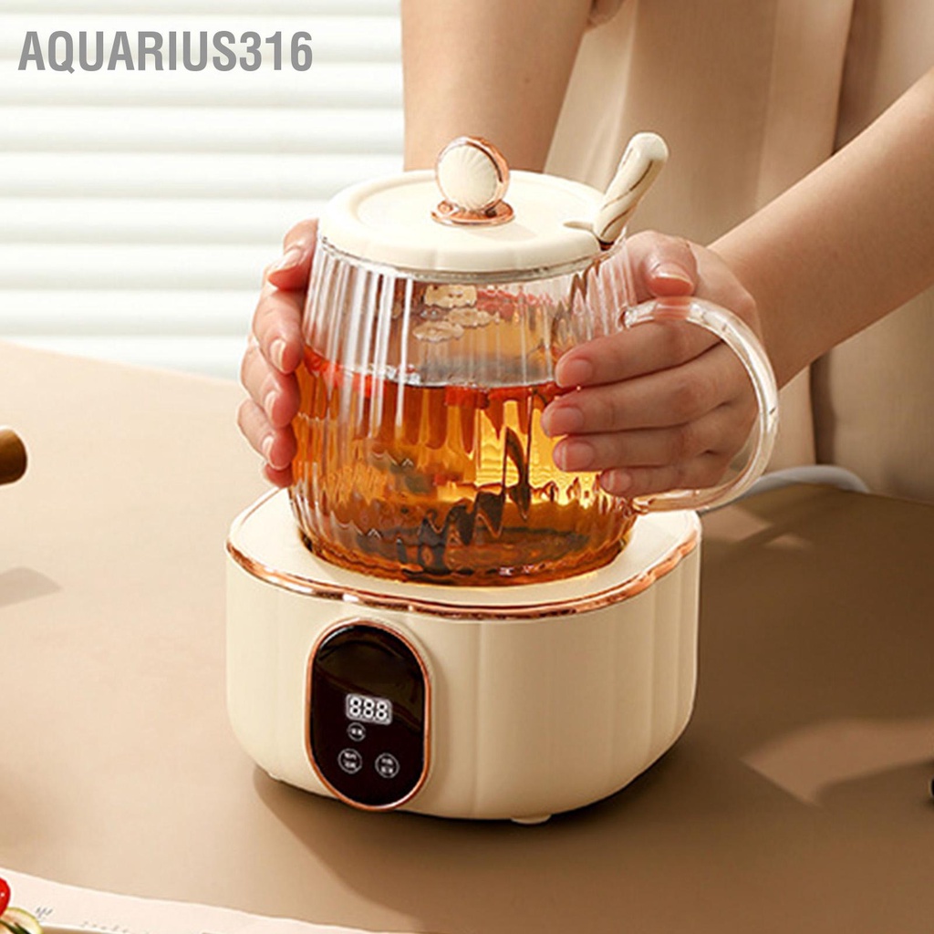 Aquarius316 ถ้วยสตูว์ไฟฟ้ามัลติฟังก์ชั่เครื่องทำความร้อนชากาต้มน้ำแก้วกาต้มน้ำร้อนสำหรับบ้านและสำนักงาน
