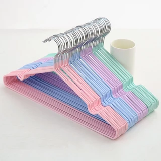 [ขายดี!!] ไม้แขวนเสื้อ ไม้แขวนสแตนเลส เคลือบซีลีโคนกันลื่น ขนาด40cm*20cm