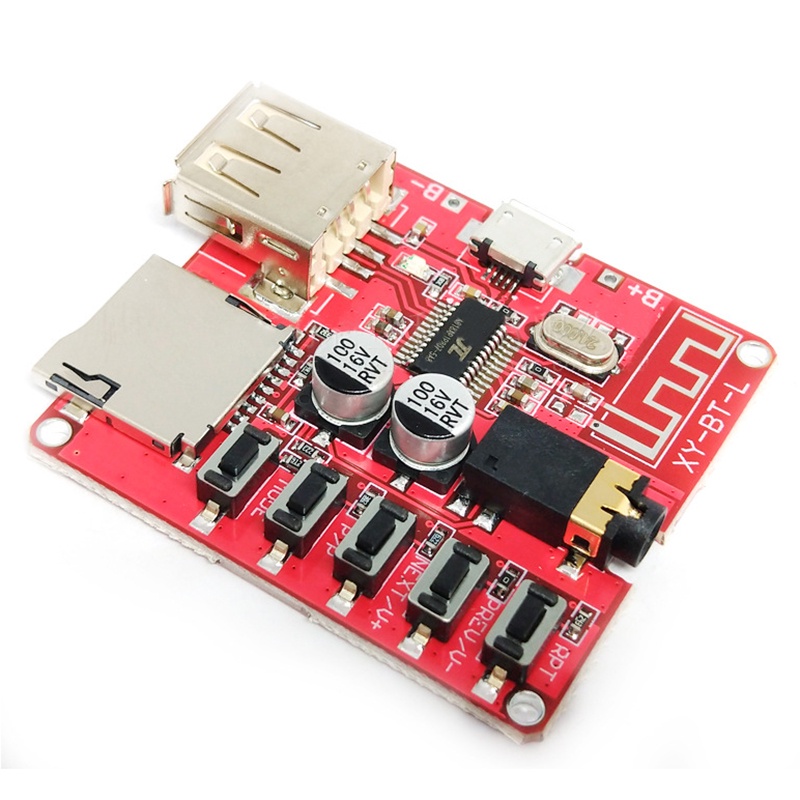 บอร์ดโมดูลรับสัญญาณเสียง MP3 USB TF ช่องเสียบการ์ด DIY สําหรับลําโพงรถยนต์