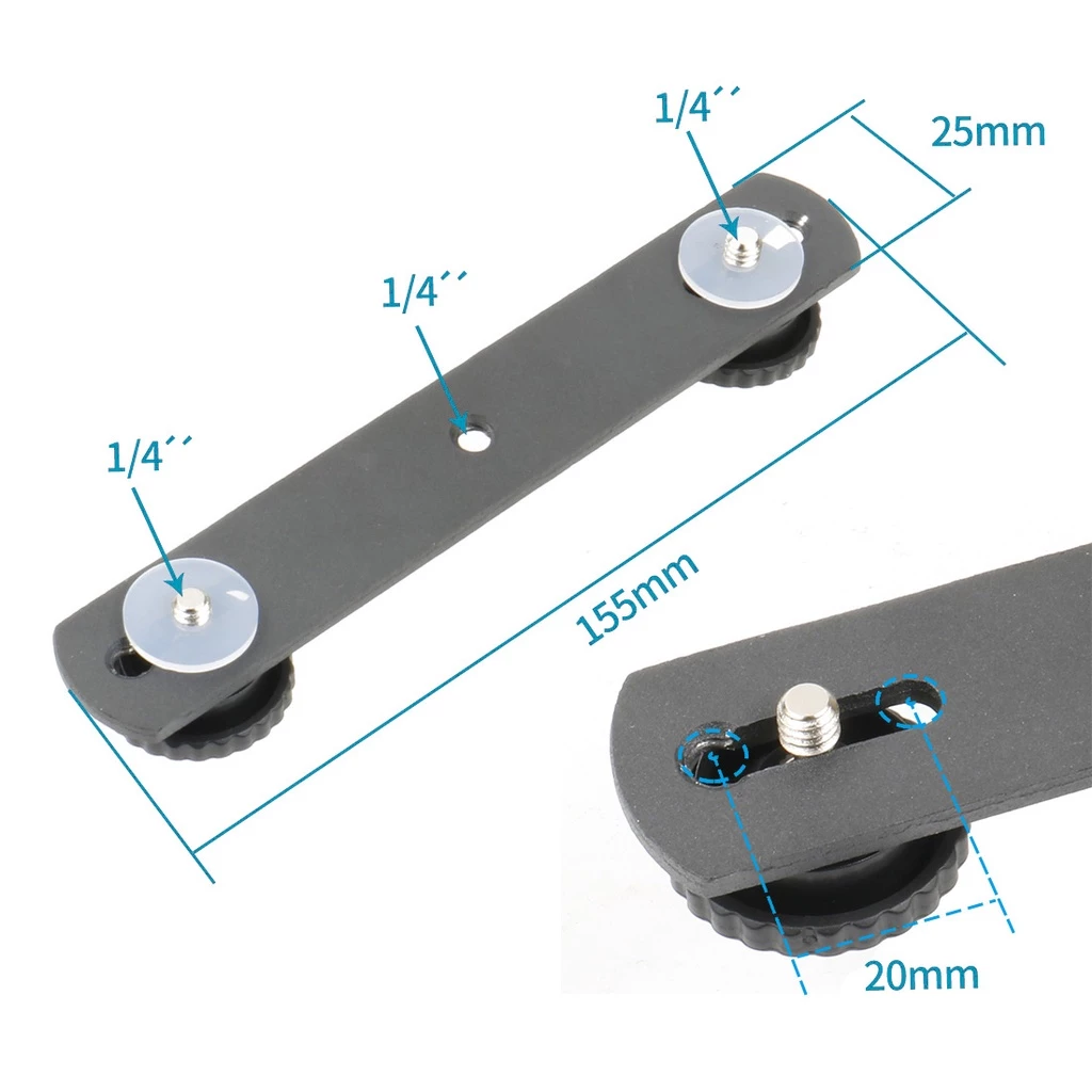 NovelGal แม่เหล็กรถดูดถ้วยฐาน Dia 66 มม./43 มม.1/4 "ขาตั้งกล้องอะแดปเตอร์ Ballhead สําหรับ GoPro กล้อง Osmo กระเป๋า Gimbal Mobilephone thumbnail 9