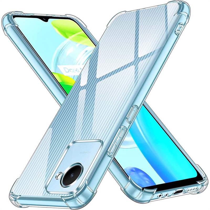 สําหรับRealme C30 C30s RMX3581 RMX3623 RMX3690 Slimคริสตัลซิลิโคนเยลลี่กรณีสี่มุมเสริมฝาครอบโปร่งใส