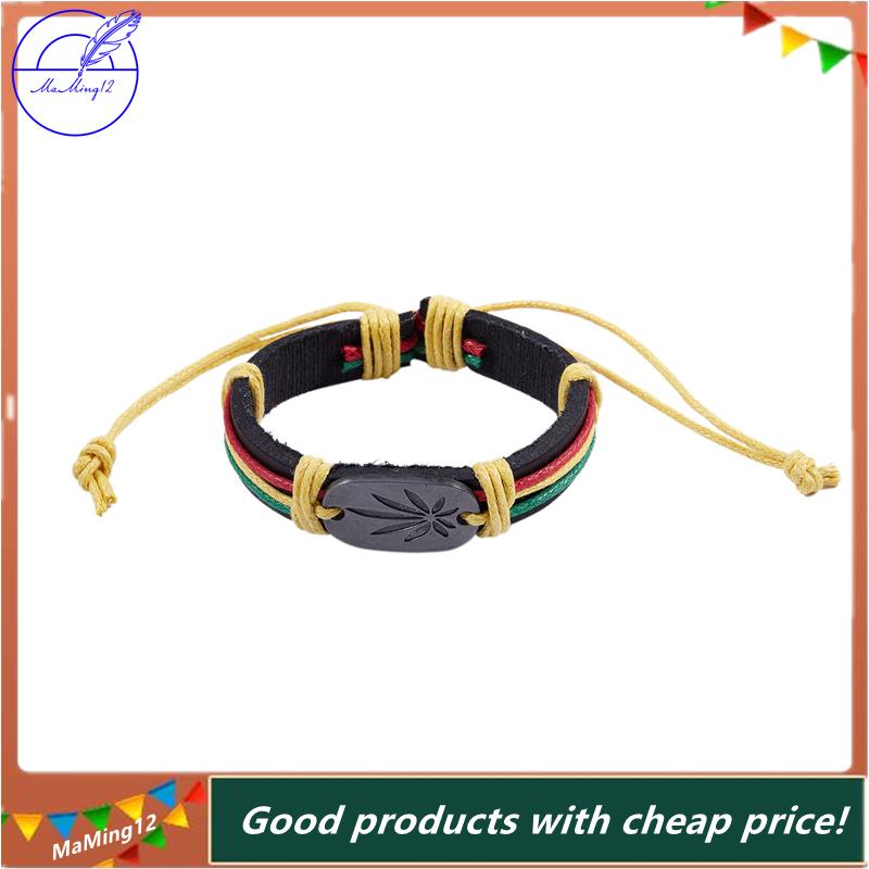 [MaMing] Rasta Jamaica Reggae Leather Bracelet