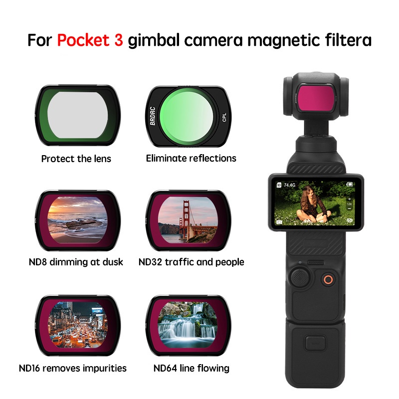 ฟิลเตอร์เลนส์โพลาไรเซอร์ ป้องกันรังสียูวี สําหรับ DJI OSMO POCKET 3