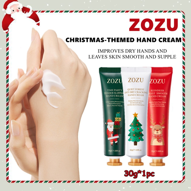 Zozu แฮนด์ครีมกวางเรนเดียร์ ให้ความชุ่มชื้น กันแห้ง 30 กรัม ของขวัญคริสต์มาส ฤดูใบไม้ร่วง ฤดูหนาว