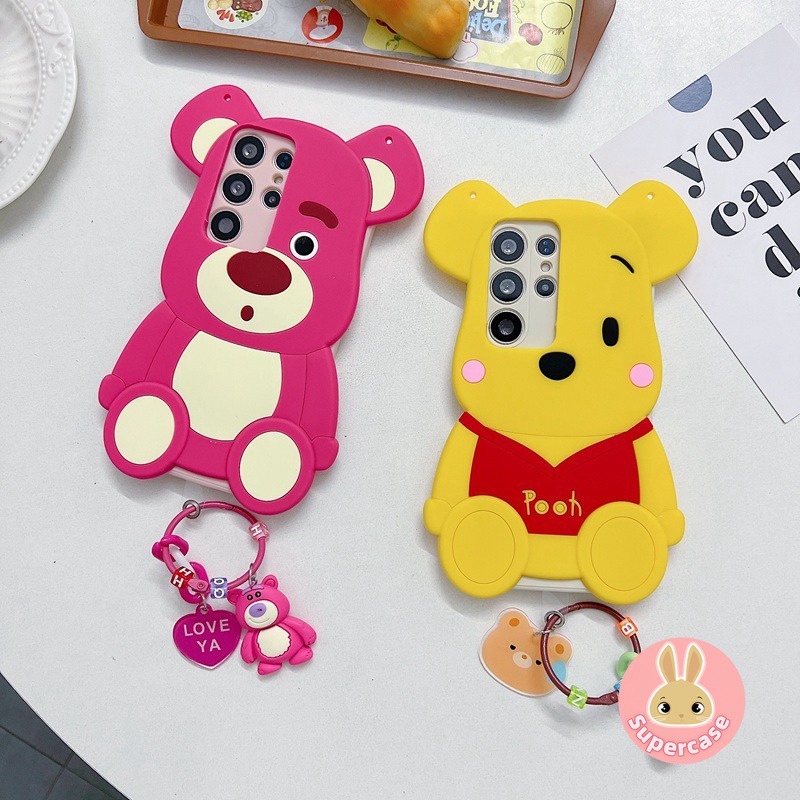 เคสโทรศัพท์มือถือ ซิลิโคนนุ่ม ลายการ์ตูนหมีพูห์ สตรอเบอร์รี่ สําหรับ Realme C55 C53 C35 C33 C33S C30 C30S C31 10 4G 10 Pro Plus 5G 9i 4G C17 7i Narzo N55 N53