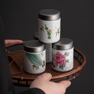 ชุดแคดดี้ชาเซรามิค ฝาปิดดีบุก สําหรับเดินทาง