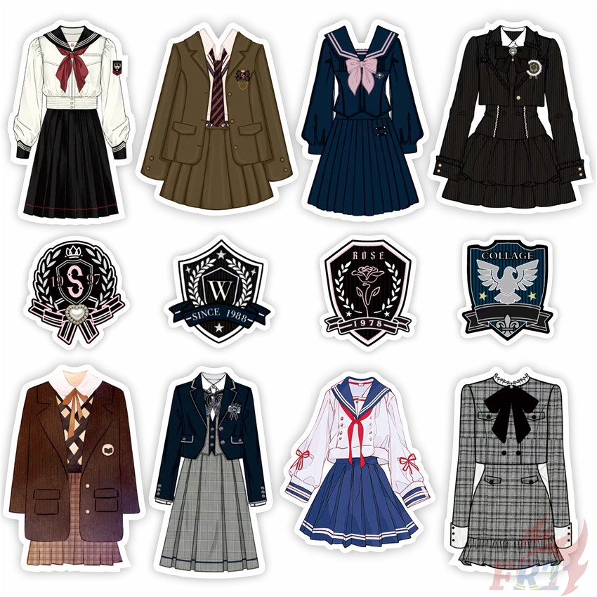 70Pcs/Set ❉ Preppy Style . Academy Uniform Girls Stickers ❉ DIY Fashion Decals Doodle Stickers