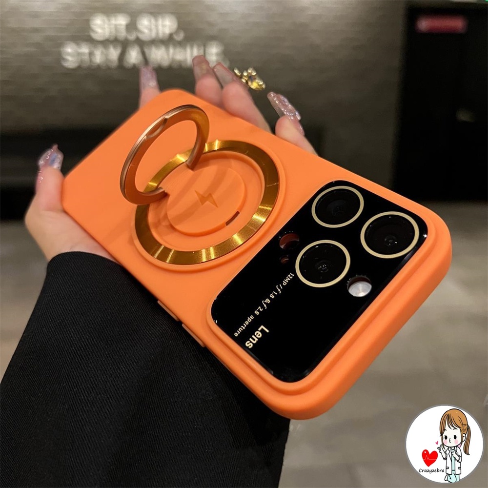 เคสโทรศัพท์มือถือแบบแข็ง กันกระแทก กันรอยเลนส์กล้อง พร้อมแหวนแม่เหล็ก สําหรับ IPhone 14 Pro Max 14 Plus 11 13 Pro Max 12 Pro Max