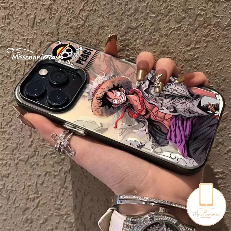เคสโทรศัพท์มือถือคู่รัก แบบนุ่ม ลายการ์ตูนลูฟี่ One Piece สุดเท่ ป้องกันเลนส์กล้อง สําหรับ IPhone 15 14 13 12 Pro Max 11 Pro Max 15 14 Plus XR XS Max X