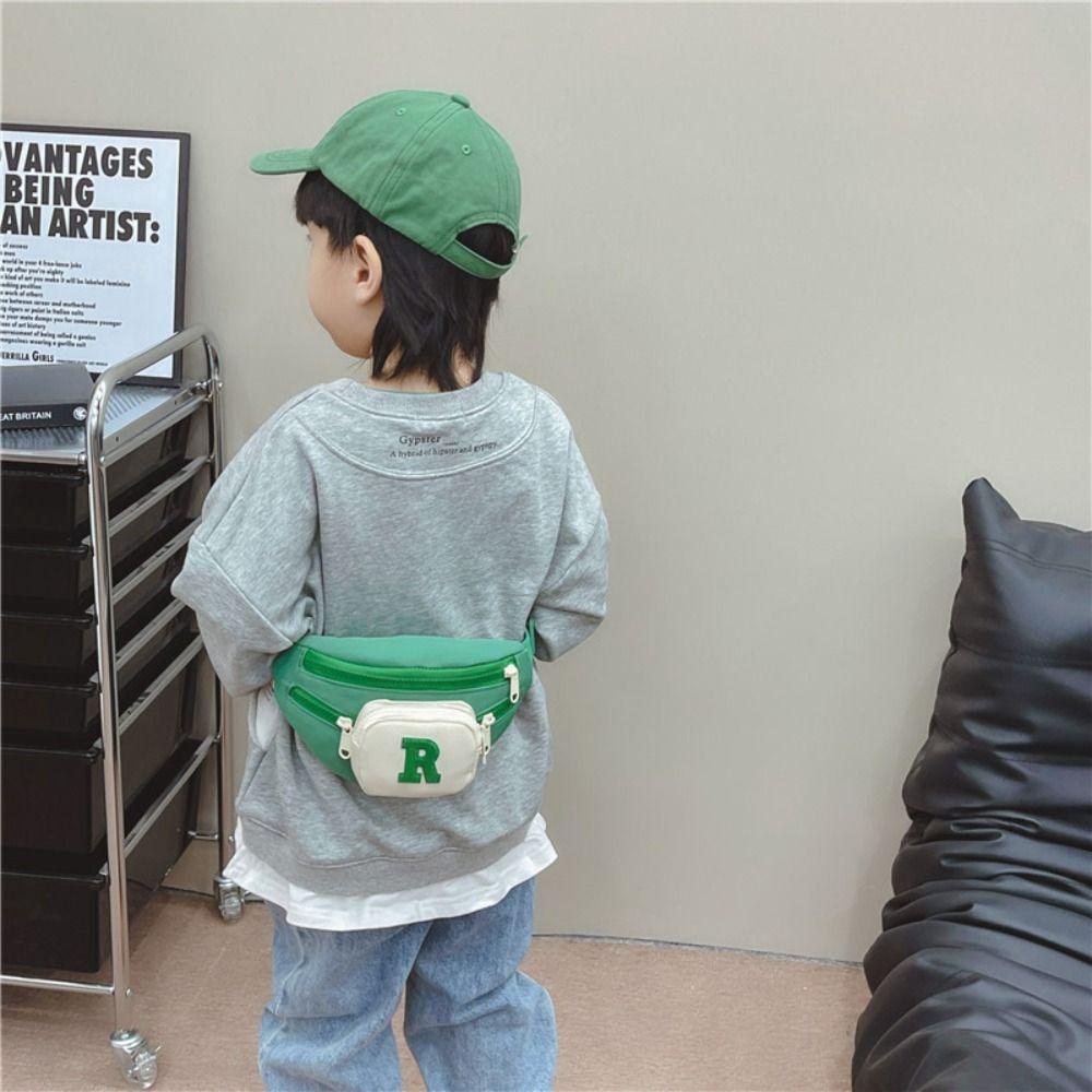 UUMIR  กระเป๋าเด็ก, กระเป๋าคาดหน้าอกหลายชั้นน้ําหนักเบา, กระเป๋า Messenger ความจุขนาดใหญ่ผ้าใบ