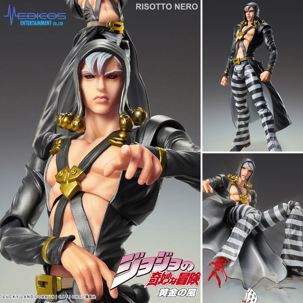งานแท้ Medicos JoJo's  Golden Wind โจโจ้ ล่าข้ามศตวรรษ Risotto Nero รีซ๊อตโต้ เนโร Super Action Stat