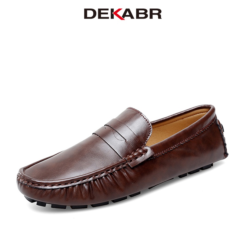 Dekabr รองเท้าโลฟเฟอร์ลําลอง หนัง Pu แฮนด์เมด ระบายอากาศ คุณภาพสูง แฟชั่นสําหรับผู้ชาย