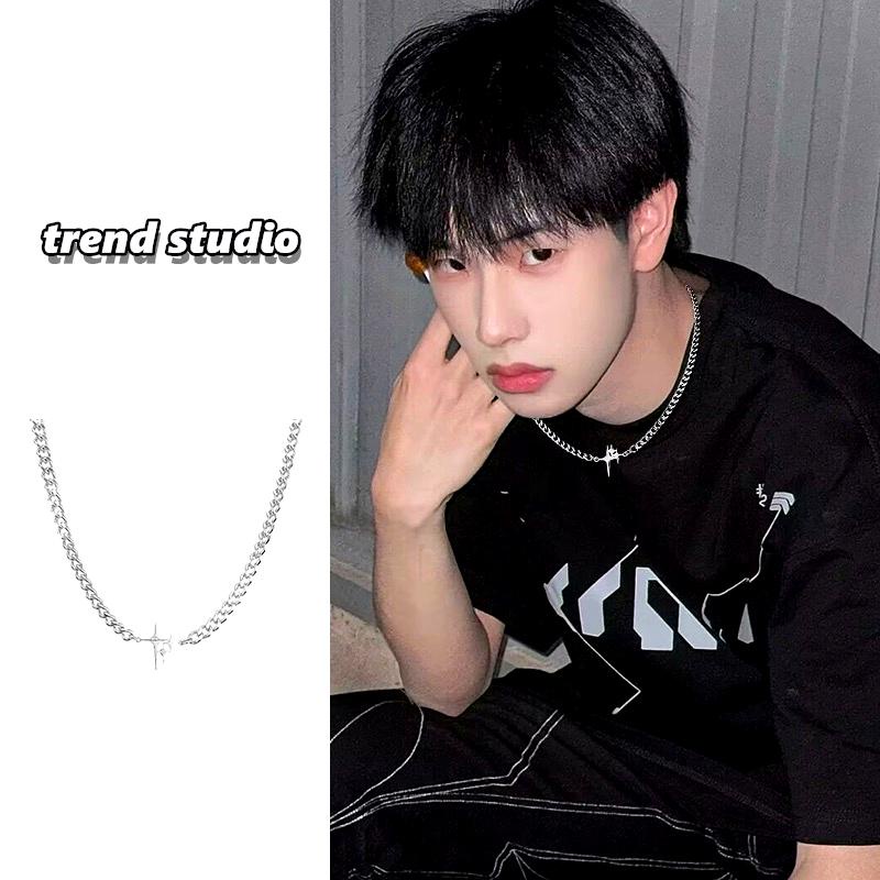 สร้อยคอรูปดาวดวงเดียวกันของ Trendypeopleสร้อยคอสไตล์คิวบาที่ทันสมัย ​​คอลเลกชันสร้อยคออินเทรนด์สไตล์เกาหลีพร้อมส่งจากไทย
