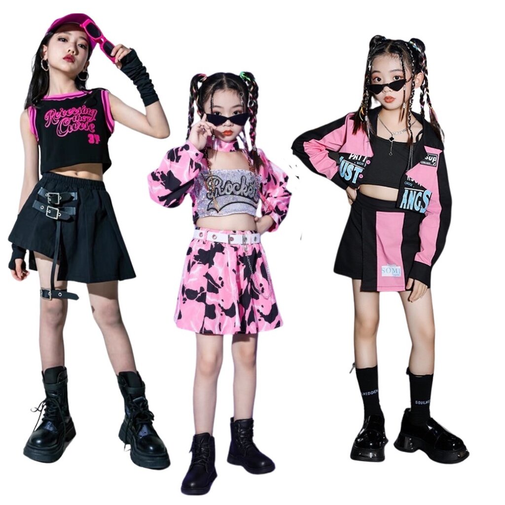 ชุดเต้น coverdance เสื้อ+กระโปรง กางเกง