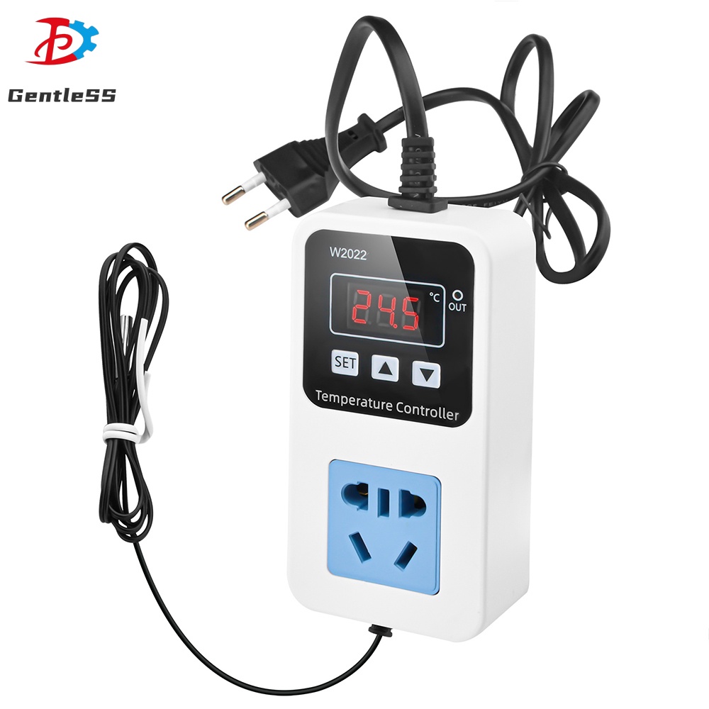 W2022 เทอร์โมสตัทควบคุมอุณหภูมิ 110-220V พร้อมเซนเซอร์ NTC