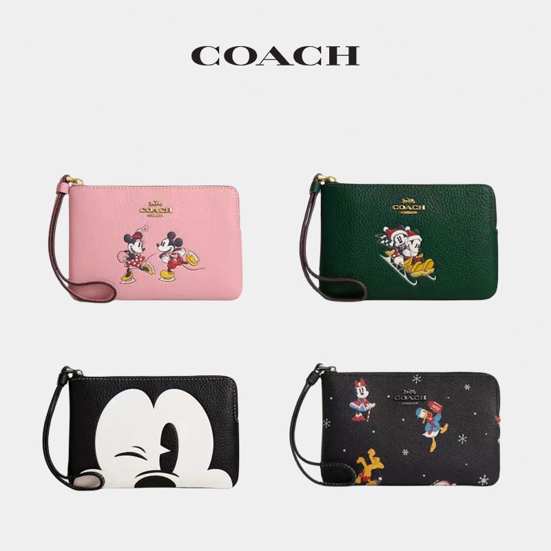 COACH X Disney กระเป๋าสตางค์ลายการ์ตูนคริสต์มาสที่ร่วมแบรนด์  CN031 CN033 CN025 CN026 CN005