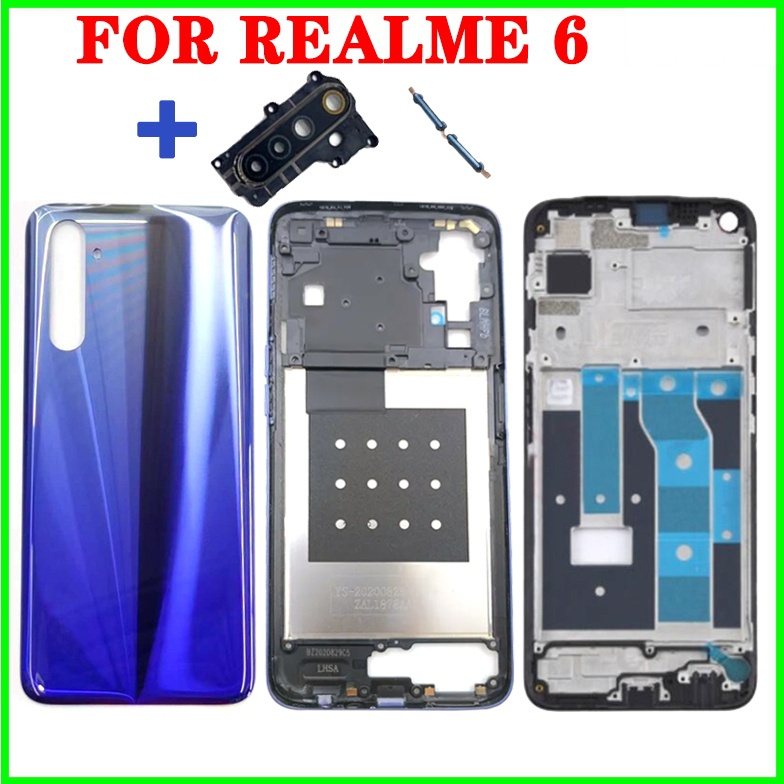 ฝาครอบแบตเตอรี่ กระจกด้านหลัง สําหรับ OP REALME 6 LCD