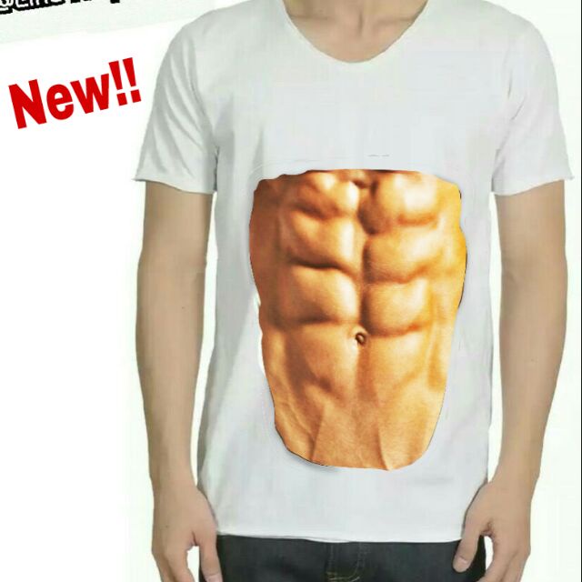 เสื้อยืด 3D six pack ซิกแพค