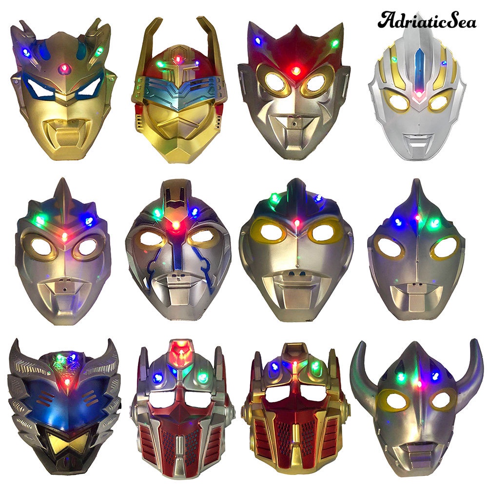 [COD]✪หน้ากากคอสเพลย์ อุลตร้าแมน มีไฟ LED เต็มใบหน้า พร็อพปาร์ตี้ฮาโลวีน สําหรับเด็ก