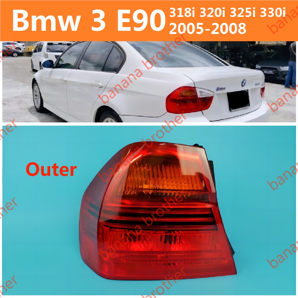 ไฟท้าย LED สําหรับ BMW 3 BMW3 E90 318 i320i 325i 330i (2006-2012) เสื้อ​ไฟท้าย ไฟท้าย​แต่ง ไฟท้ายไฟเบรค​ ไฟเลี้ยว Taillamp Taillight ไฟท้าย​ พร้อมทับทิม ไฟท้ายกันชนหลังสําหรับ​ ทับทิมในฝาท้ายไฟท้าย