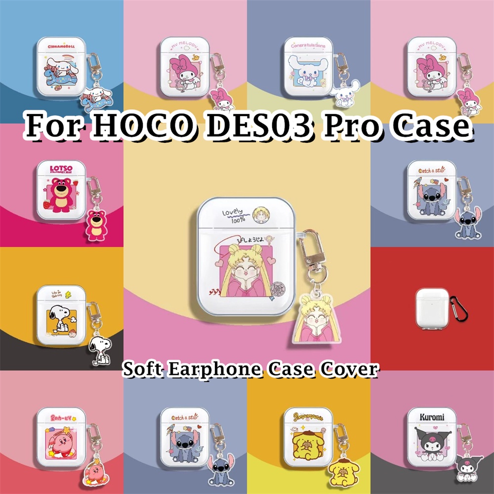 พร้อมส่ง! สําหรับ HOCO DES03 Pro เคสใส การ์ตูน นิ่ม ซิลิโคน หูฟัง เคส เคส