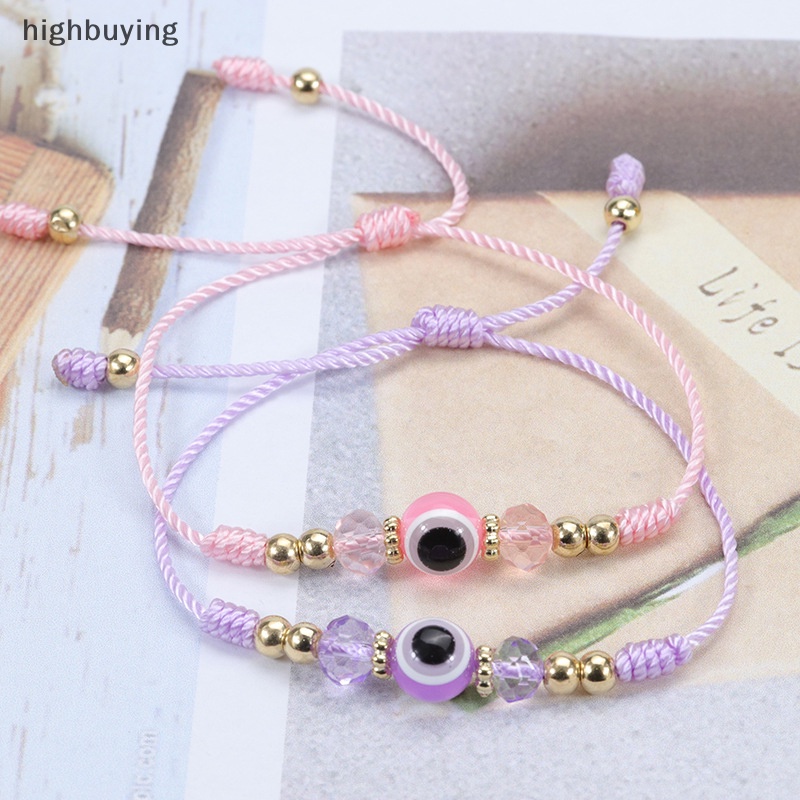 [highbuying] สร้อยข้อมือ เชือกถัก ลูกปัดขี้ผึ้ง แฮนด์เมด ปรับได้ สีฟ้า นําโชค ของขวัญ สําหรับมิตรภาพ เครื่องประดับ