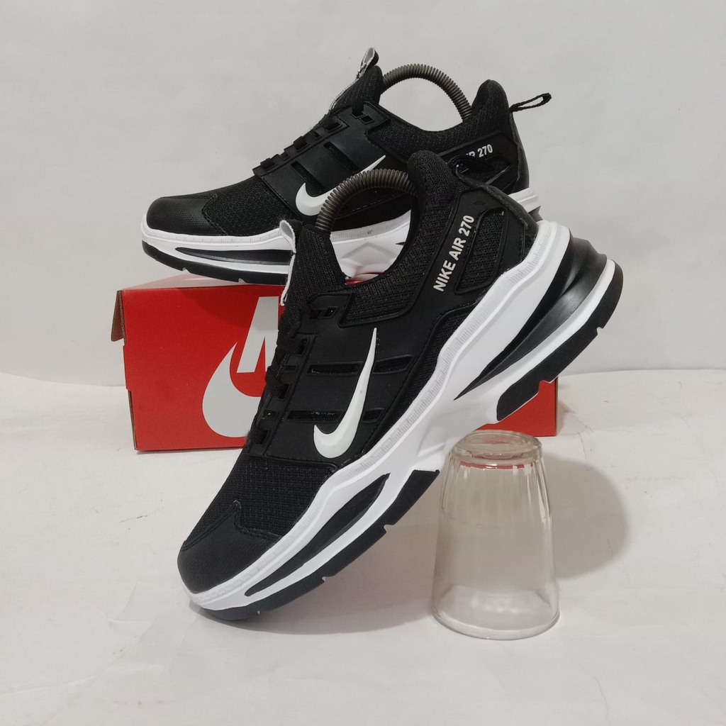 PUTIH HITAM Abra รองเท้าผ้าใบ Sporty School Nike Air Max Zoom 270 กีฬาสีดำสีเทาสีฟ้าสีขาวผู้ชายผู้ห