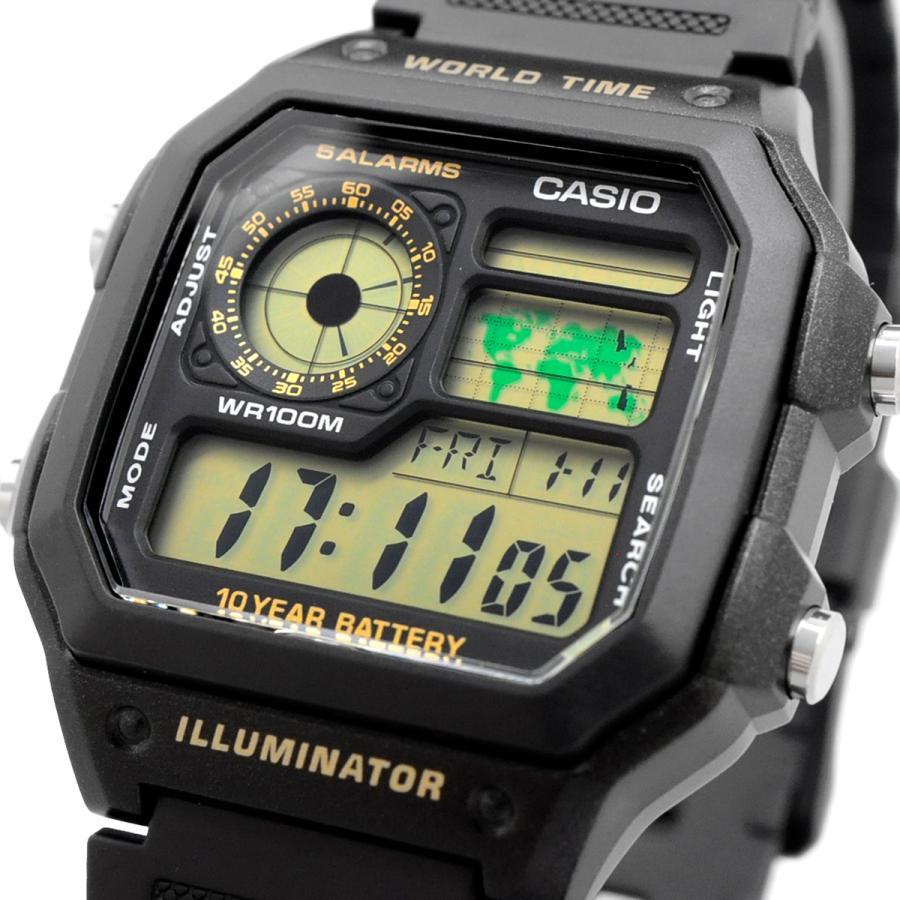 [Time Cruze] Casio AE-1200 World Time Digital Black Resin Strap Men Watch AE-1200WH-1BVDF AE-1200WH